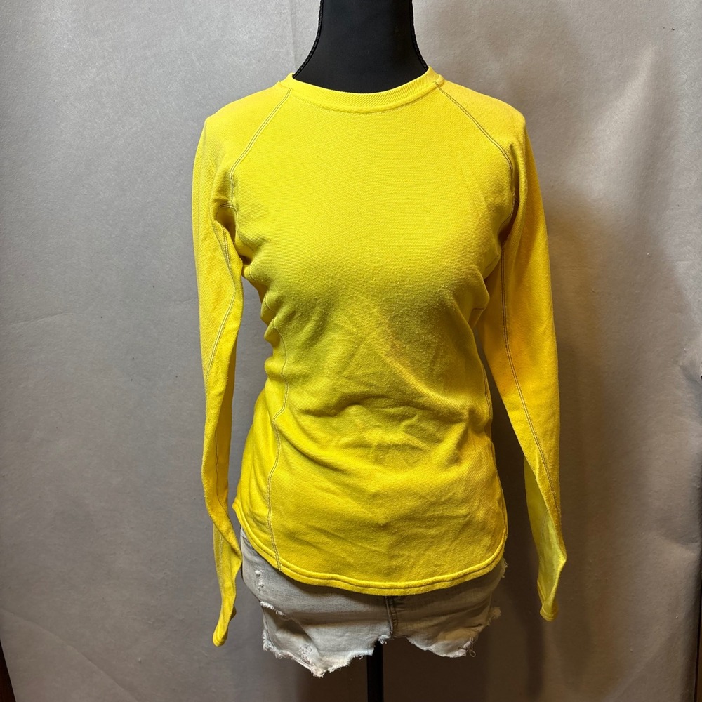 Patagonia Capilene Performance Baselayer Top Yellow Long Sleeve Womens Small